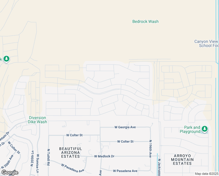 map of restaurants, bars, coffee shops, grocery stores, and more near 19807 West Badgett Lane in Litchfield Park