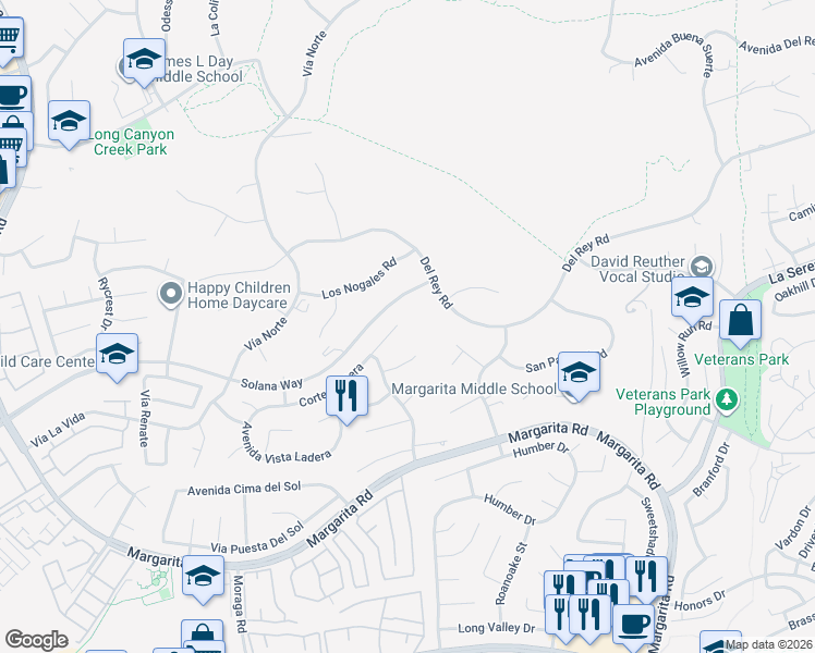 map of restaurants, bars, coffee shops, grocery stores, and more near 30219 Corte Cantera in Temecula