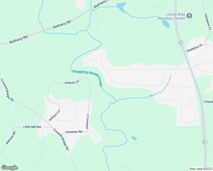 map of restaurants, bars, coffee shops, grocery stores, and more near 285 Willow Shoals Drive in Covington