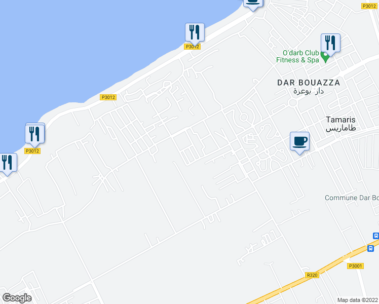 map of restaurants, bars, coffee shops, grocery stores, and more near in Tamaris