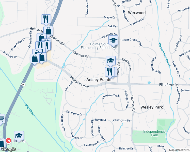 map of restaurants, bars, coffee shops, grocery stores, and more near 708 Redland Drive in Jonesboro