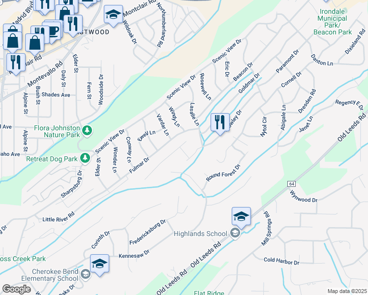 map of restaurants, bars, coffee shops, grocery stores, and more near 5032 Crowley Drive in Irondale