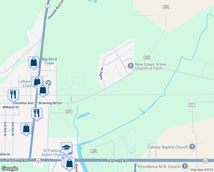 map of restaurants, bars, coffee shops, grocery stores, and more near 200 Valley Drive in Greenwood