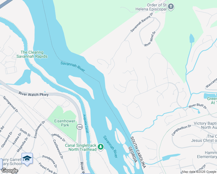 map of restaurants, bars, coffee shops, grocery stores, and more near 355 Osprey Point in North Augusta