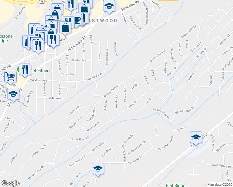 map of restaurants, bars, coffee shops, grocery stores, and more near 506 Wonder Lane in Irondale