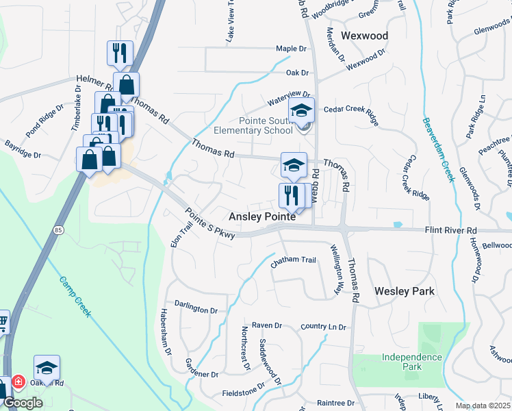 map of restaurants, bars, coffee shops, grocery stores, and more near 713 Redland Drive in Jonesboro