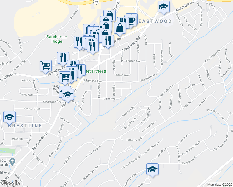 map of restaurants, bars, coffee shops, grocery stores, and more near 4745 Idaho Avenue in Irondale