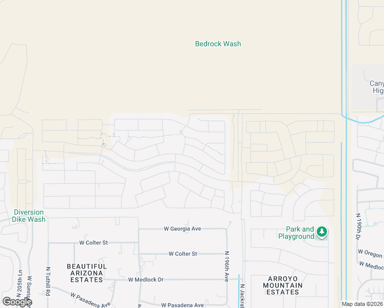 map of restaurants, bars, coffee shops, grocery stores, and more near 19657 West Badgett Lane in Litchfield Park