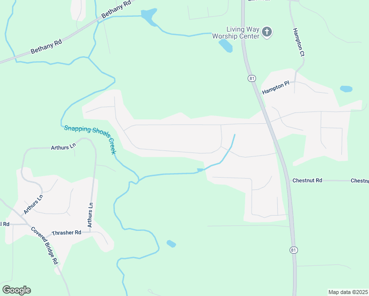 map of restaurants, bars, coffee shops, grocery stores, and more near 130 Willow Shoals Drive in Covington