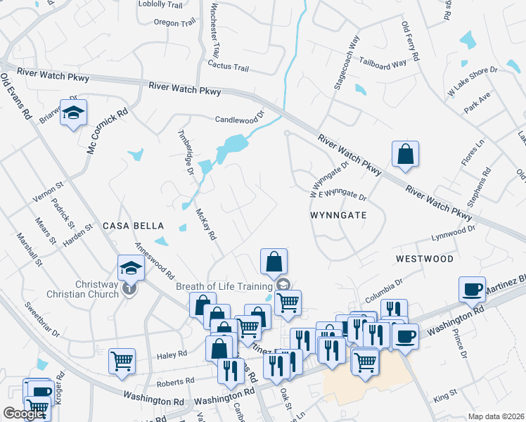map of restaurants, bars, coffee shops, grocery stores, and more near 3767 Murray Road in Martinez