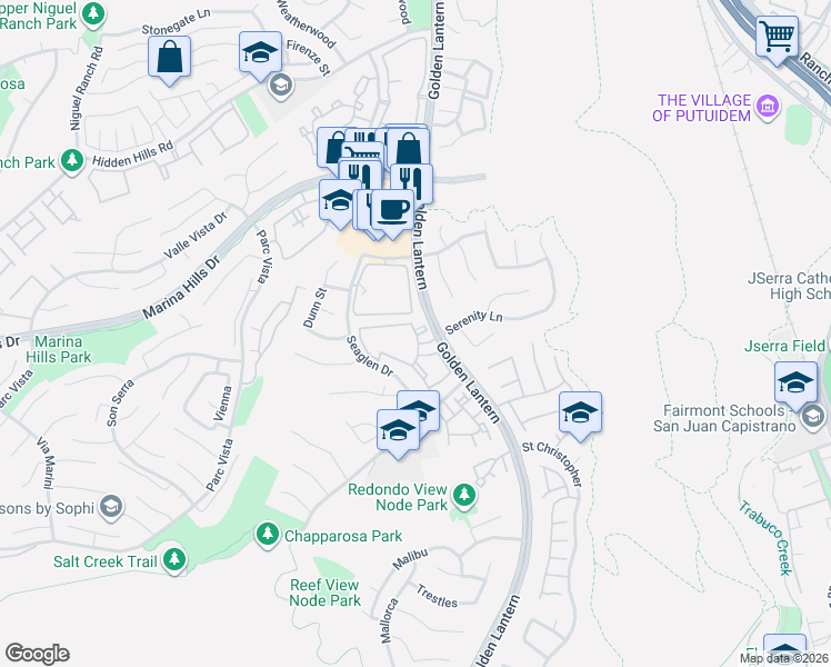 map of restaurants, bars, coffee shops, grocery stores, and more near 31 Seaport in Laguna Niguel