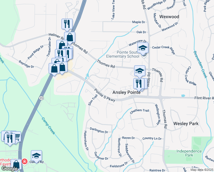 map of restaurants, bars, coffee shops, grocery stores, and more near 789 Redland Drive in Jonesboro