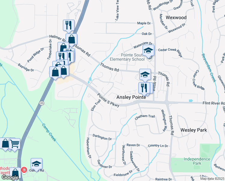 map of restaurants, bars, coffee shops, grocery stores, and more near 785 Redland Drive in Jonesboro