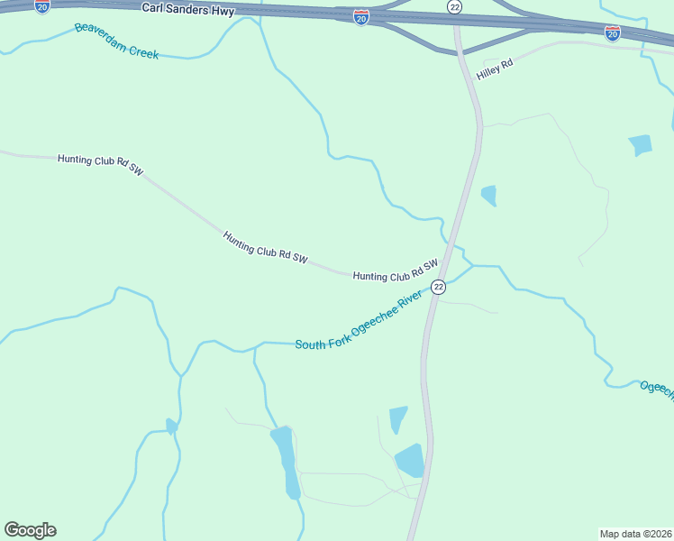 map of restaurants, bars, coffee shops, grocery stores, and more near 299 Hunting Club Road Southwest in Crawfordville