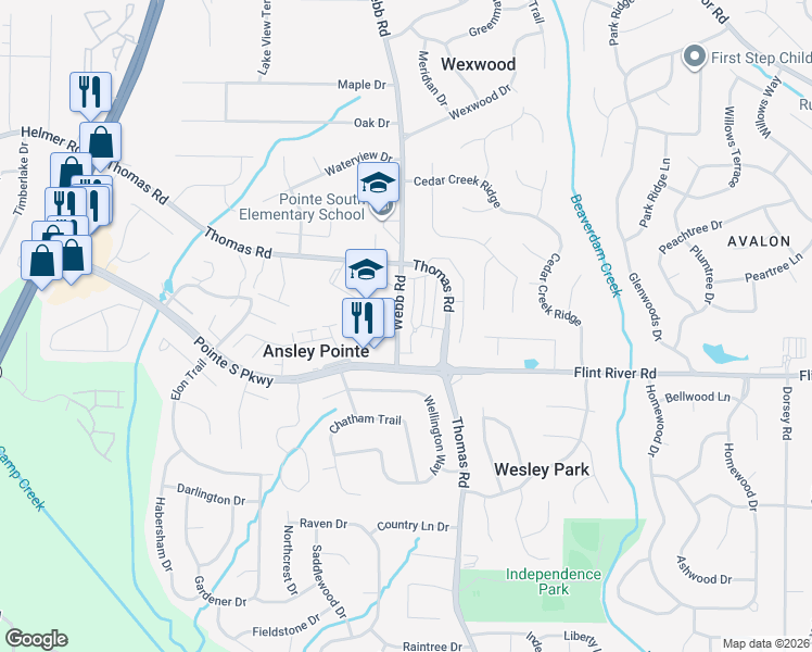 map of restaurants, bars, coffee shops, grocery stores, and more near 611 Morton Court in Jonesboro