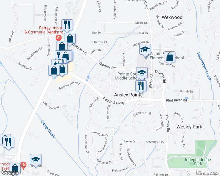 map of restaurants, bars, coffee shops, grocery stores, and more near 785 Redland Drive in Jonesboro