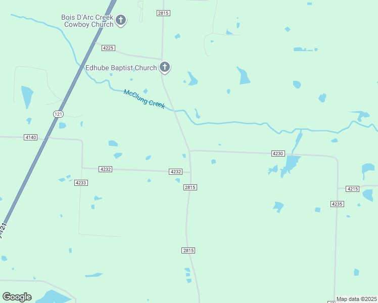 map of restaurants, bars, coffee shops, grocery stores, and more near 2815 Farm to Market Road 898 in Bonham