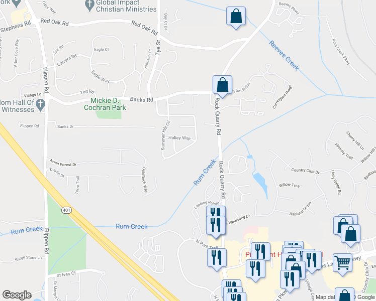 map of restaurants, bars, coffee shops, grocery stores, and more near 346 Summer Hill Circle in Stockbridge
