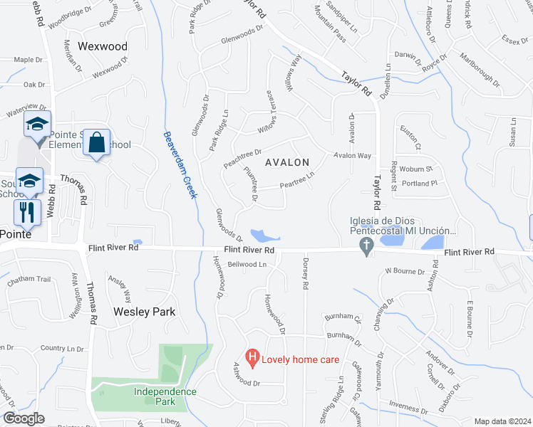 map of restaurants, bars, coffee shops, grocery stores, and more near 208 Peartree Terrace in Riverdale