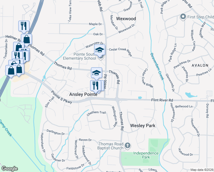 map of restaurants, bars, coffee shops, grocery stores, and more near 611 Morton Court in Jonesboro