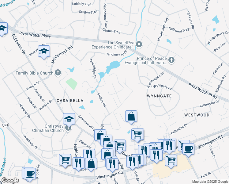 map of restaurants, bars, coffee shops, grocery stores, and more near 542 Salterton Way in Martinez