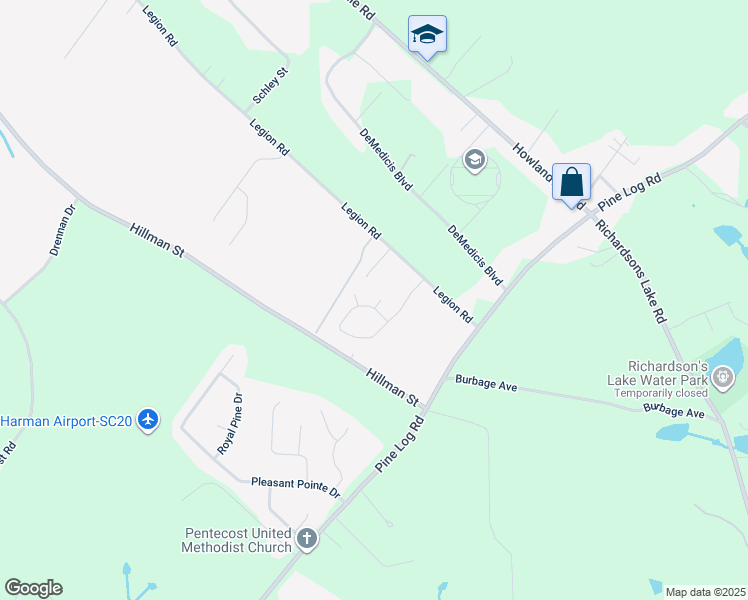 map of restaurants, bars, coffee shops, grocery stores, and more near 505 Baker Street in Warrenville