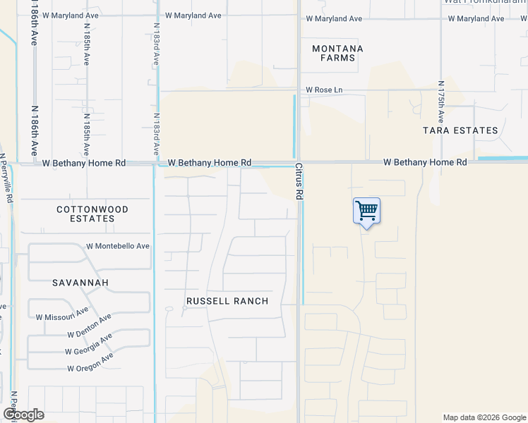 map of restaurants, bars, coffee shops, grocery stores, and more near 17926 West Solano Drive in Litchfield Park