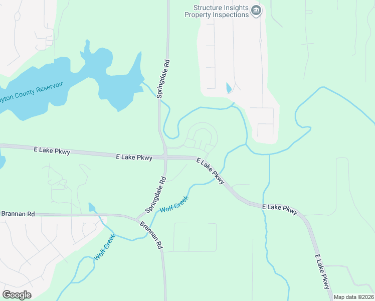 map of restaurants, bars, coffee shops, grocery stores, and more near 5030 East Lake Parkway in Stockbridge