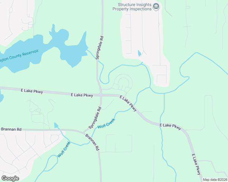 map of restaurants, bars, coffee shops, grocery stores, and more near 5030 East Lake Parkway in Stockbridge