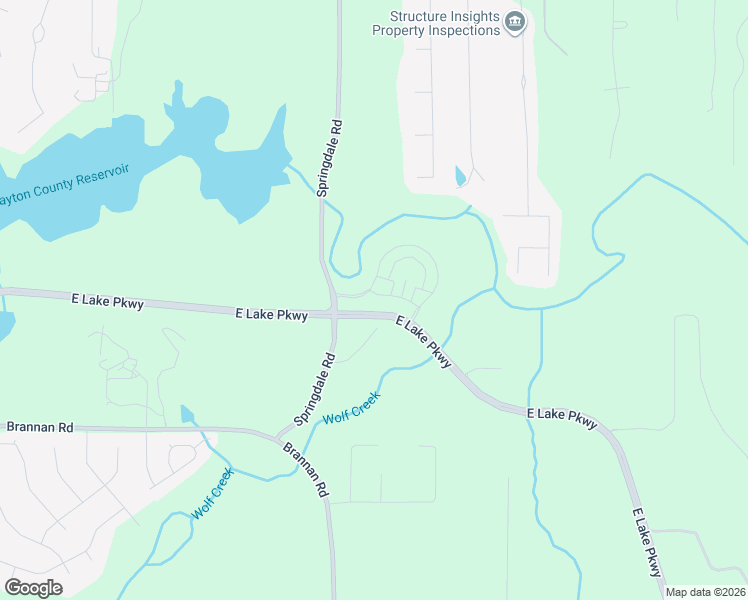 map of restaurants, bars, coffee shops, grocery stores, and more near 264 Springdale Road in Stockbridge