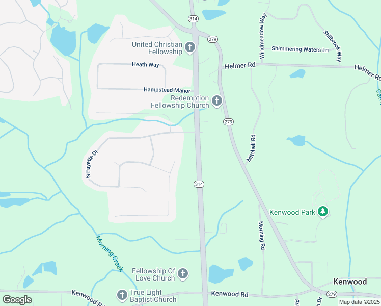 map of restaurants, bars, coffee shops, grocery stores, and more near 922 Georgia 314 in Fayetteville