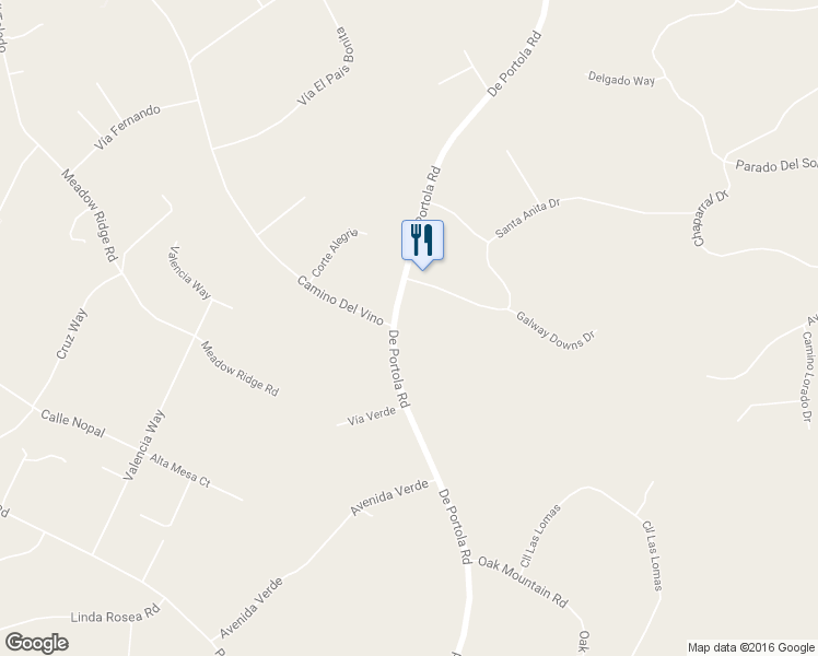 map of restaurants, bars, coffee shops, grocery stores, and more near 38200 De Portola Road in Temecula