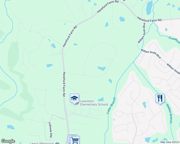 map of restaurants, bars, coffee shops, grocery stores, and more near 5179 Fairington Drive in Evans