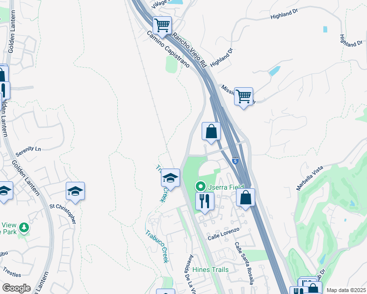map of restaurants, bars, coffee shops, grocery stores, and more near 30333 Camino Capistrano in San Juan Capistrano