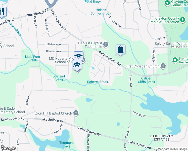 map of restaurants, bars, coffee shops, grocery stores, and more near 1931 Spivey Village Lane in Jonesboro