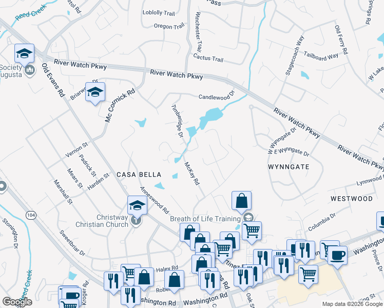map of restaurants, bars, coffee shops, grocery stores, and more near 4120 Trenton Way in Martinez