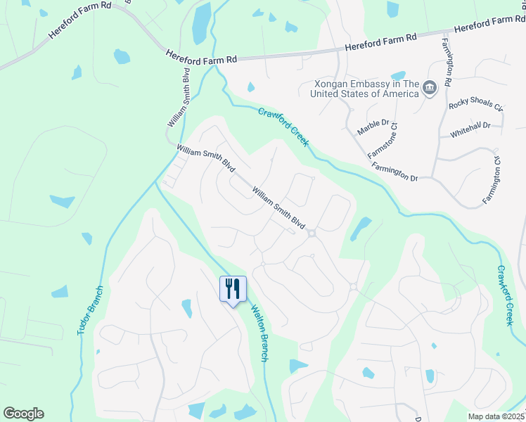 map of restaurants, bars, coffee shops, grocery stores, and more near 5461 Everlook Circle in Evans