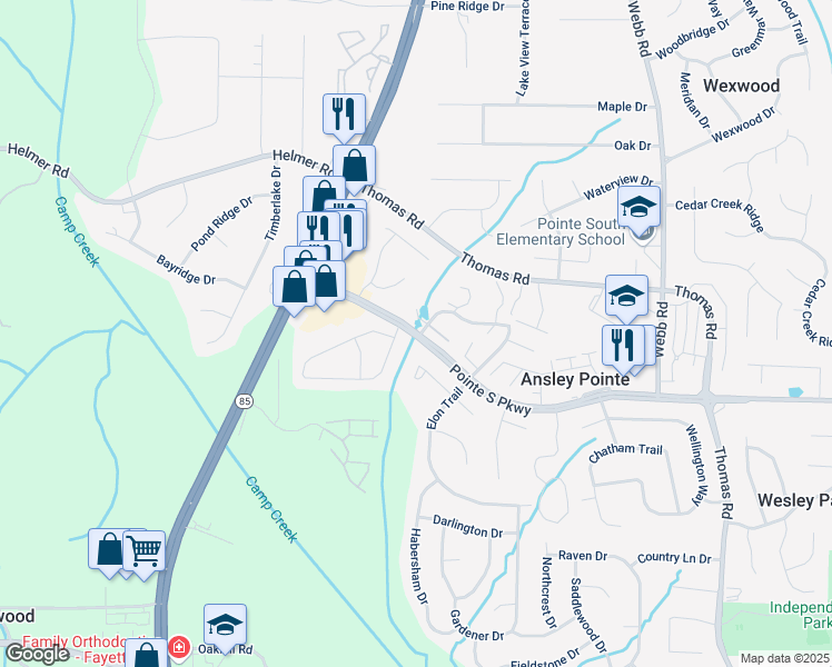 map of restaurants, bars, coffee shops, grocery stores, and more near 924 Lakewood Lane in Jonesboro