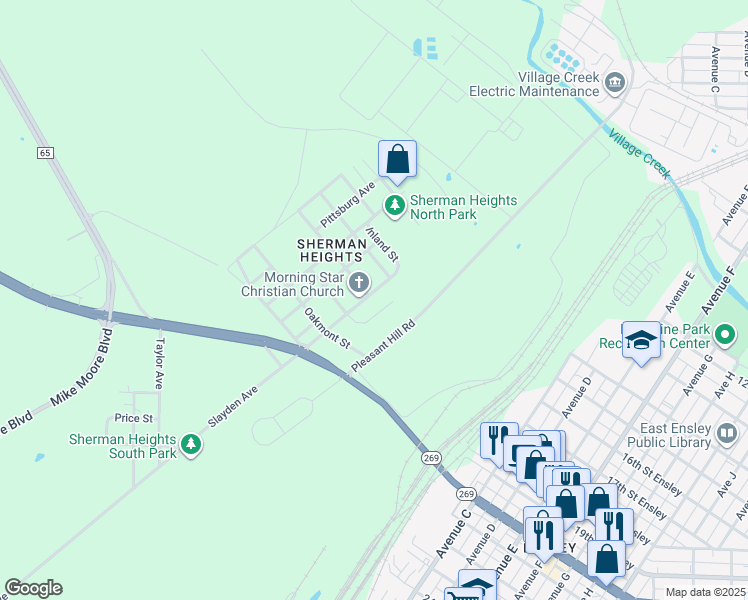 map of restaurants, bars, coffee shops, grocery stores, and more near 1517 Slayden Ave in Birmingham
