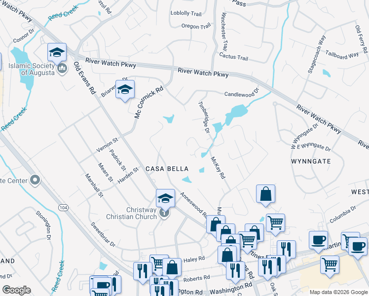map of restaurants, bars, coffee shops, grocery stores, and more near 722 Spalding Court in Martinez