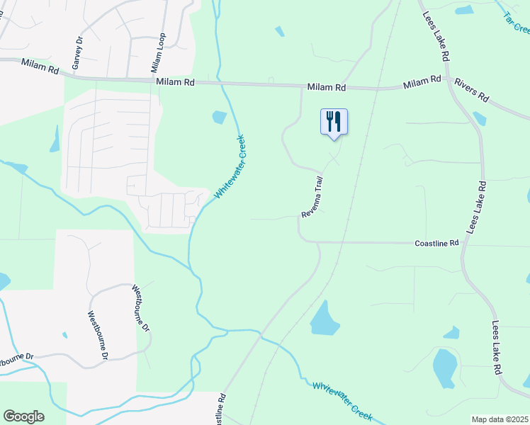 map of restaurants, bars, coffee shops, grocery stores, and more near 490 Revenna Trail in Fayetteville