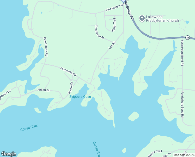 map of restaurants, bars, coffee shops, grocery stores, and more near 5804 Lee Road in Pell City