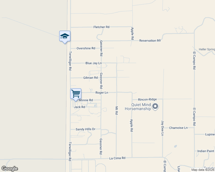 map of restaurants, bars, coffee shops, grocery stores, and more near 59280 Roger Lane in Anza