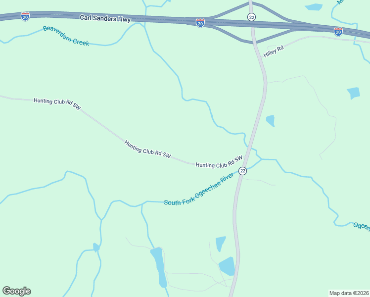 map of restaurants, bars, coffee shops, grocery stores, and more near 299 Hunting Club Road Southwest in Crawfordville