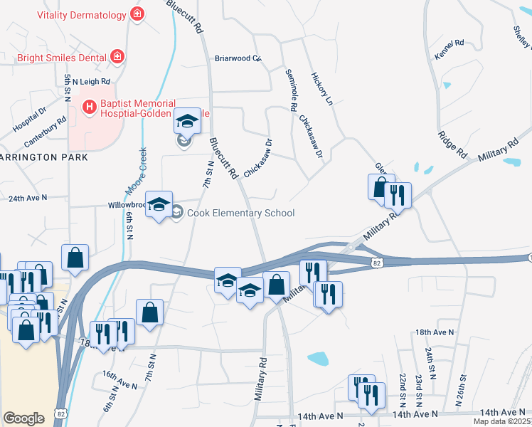 map of restaurants, bars, coffee shops, grocery stores, and more near 2028-2058 Bluecutt Road in Columbus