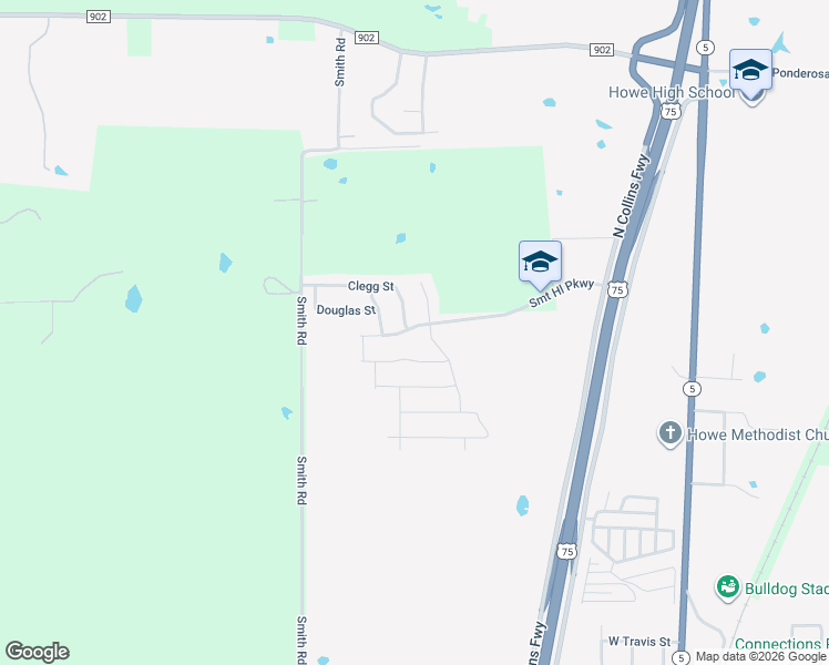 map of restaurants, bars, coffee shops, grocery stores, and more near 1706 Summit Hill in Howe