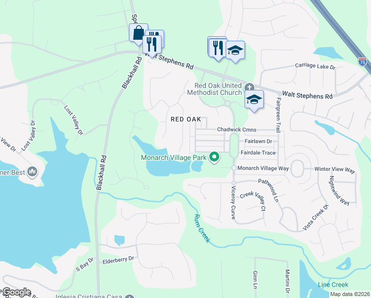 map of restaurants, bars, coffee shops, grocery stores, and more near 169 Tumble Run in Stockbridge