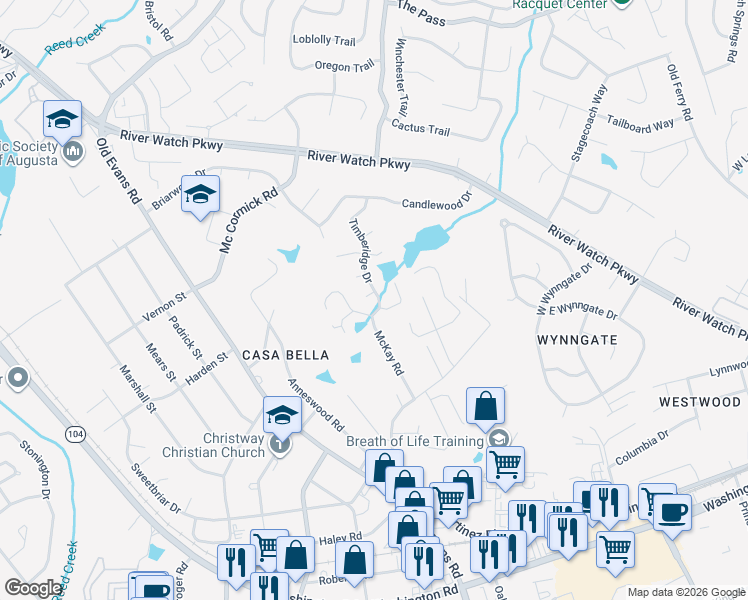 map of restaurants, bars, coffee shops, grocery stores, and more near 4120 Trenton Way in Martinez