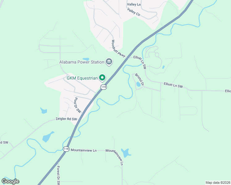 map of restaurants, bars, coffee shops, grocery stores, and more near 1925 Montevallo Road Southwest in Leeds