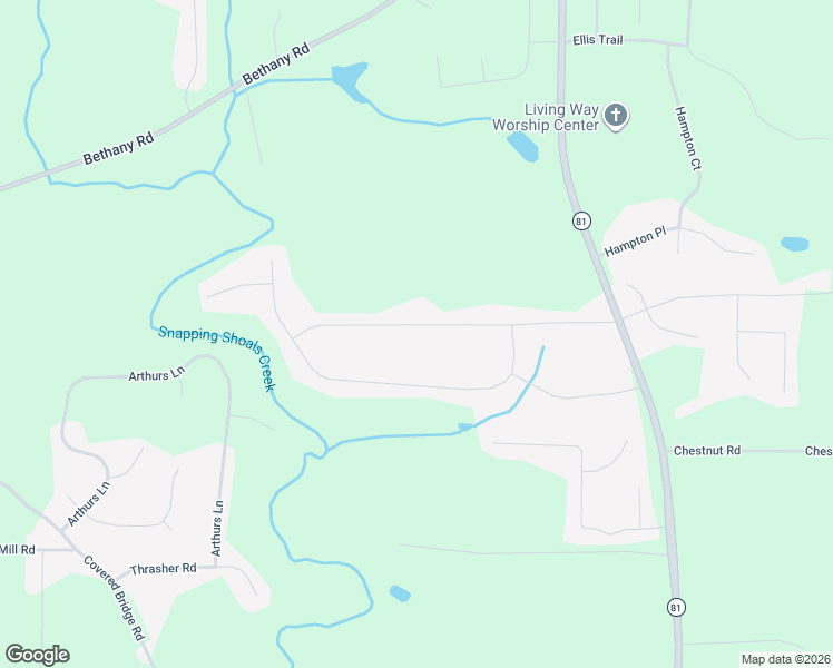 map of restaurants, bars, coffee shops, grocery stores, and more near 185 Laurel Way in Covington